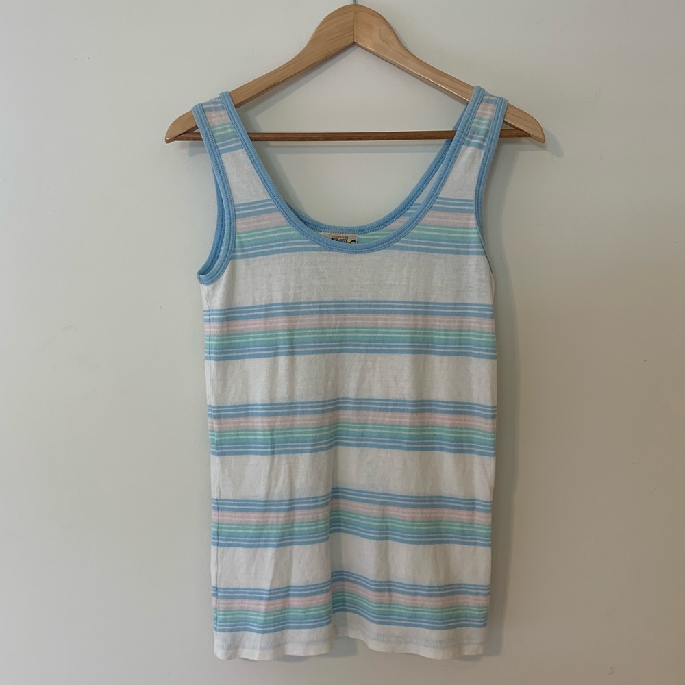 VINTAGE CLASSIC BRAND OLD STRIPED PASTEL SURF TEE